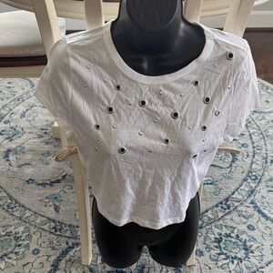 White Eyelet Women Top